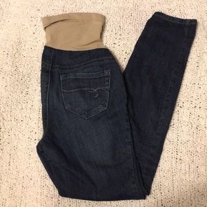 Dark was skinny maternity jeans